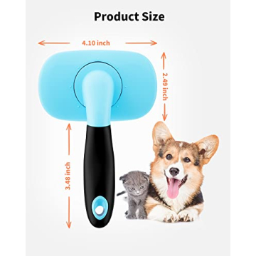 Glendan Pet Grooming Brush for Dogs & Cats - Blue
