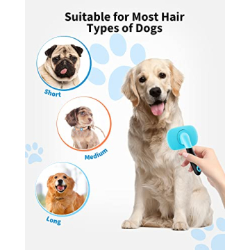 Glendan Pet Grooming Brush for Dogs & Cats - Blue