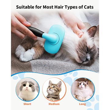 Glendan Pet Grooming Brush for Dogs & Cats - Blue