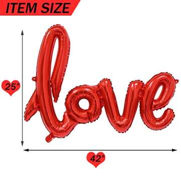 42 Inch Large Red LOVE Foil Balloons Banner - Perfect for Celebrations!