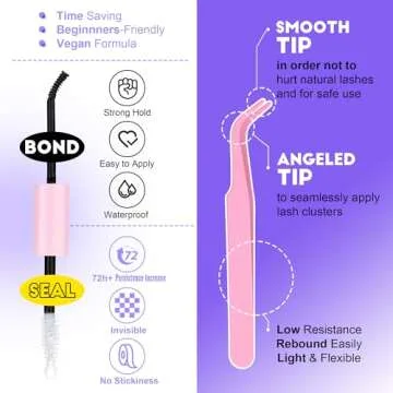 Pawotence Lash Extension Kit, 280 pcs Cluster Lashes, Easy DIY