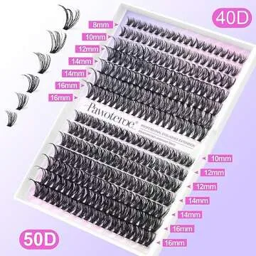 Pawotence Lash Extension Kit, 280 pcs Cluster Lashes, Easy DIY