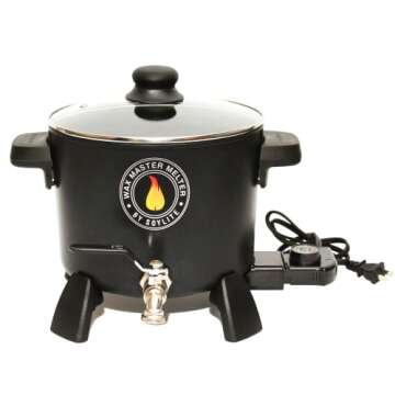 Wax Melter for Candle Making - Holds Approximately 7 Qts of Melted Wax - Easy Pour Valve - by Soylite Candles