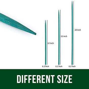 Garsum Green Bamboo Sticks Garden Wood Plant Stakes,Floral Plant Support Wooden,Wooden Sign Posting Garden Sticks,6 Inches 25 Pack