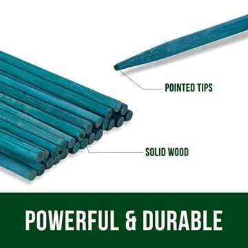 Garsum Green Bamboo Sticks Garden Wood Plant Stakes,Floral Plant Support Wooden,Wooden Sign Posting Garden Sticks,6 Inches 25 Pack