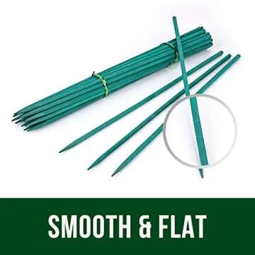 Garsum Green Bamboo Sticks Garden Wood Plant Stakes,Floral Plant Support Wooden,Wooden Sign Posting Garden Sticks,6 Inches 25 Pack
