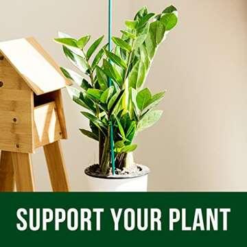 Garsum Green Bamboo Sticks Garden Wood Plant Stakes,Floral Plant Support Wooden,Wooden Sign Posting Garden Sticks,6 Inches 25 Pack