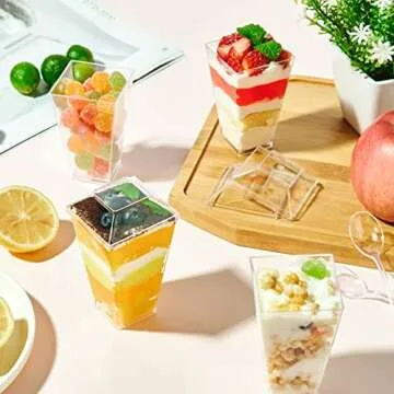 JOLLY CHEF Mini Dessert Cups for Parties - 100 Pack