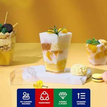 JOLLY CHEF Mini Dessert Cups for Parties - 100 Pack