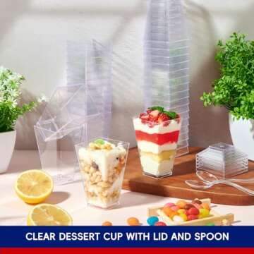 JOLLY CHEF Mini Dessert Cups for Parties - 100 Pack