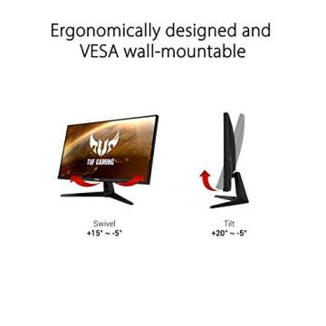 ASUS TUF Gaming VG289Q1A 28” Monitor, 4K UHD (3840 x 2160), IPS, Adaptive-Sync/ FreeSync, Eye Care, DisplayPort HDMI, DCI-P3 HDR 10, Shadow Boost, Black