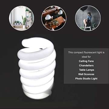 LimoStudio [4 Pack] 85W 5500K CFL Bulbs for Bright, Efficient Lighting