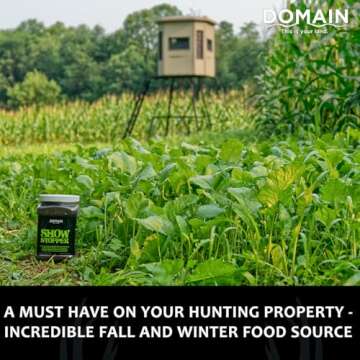 Domain Outdoor Show Stopper Food Plot Seeds for Deer, 1/2 Acre, Rutabaga, Hybrid Forage Brassica, Tu...