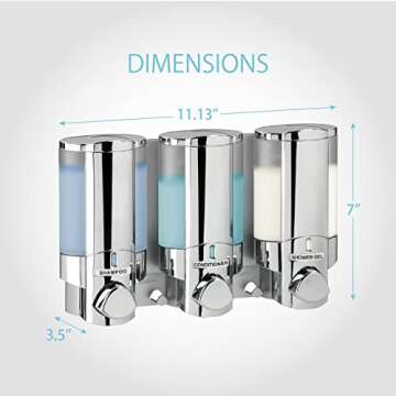 Better Living Products 76345 AVIVA Three Chamber Dispenser, Chrome