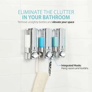 Better Living Products 76345 AVIVA Three Chamber Dispenser, Chrome