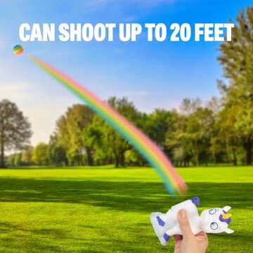 Hog Wild Pooping Unicorn Ball Popper Toy - Air Powered with 4 Foam Balls for Indoor/Outdoor Fun
