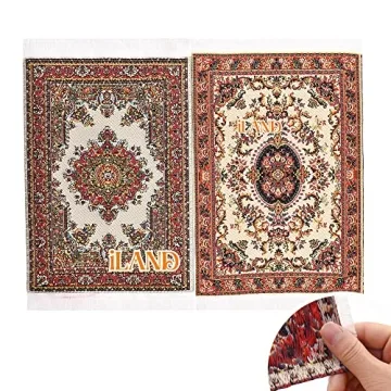 iLAND Miniature Dollhouse Rugs for 1:12 Scale Dolls
