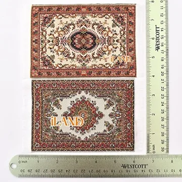iLAND Miniature Dollhouse Rugs for 1:12 Scale Dolls