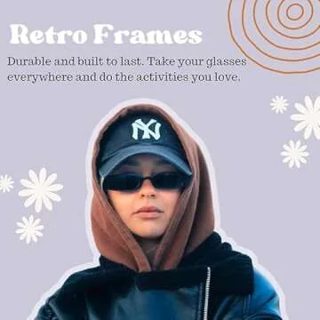 ShadyVEU Slim Classic Rectangular Sunglasses UV Protection 90’s Vintage Small Wide Retro Frame Fashion Shades (Black Frame, Super Dark Lens)