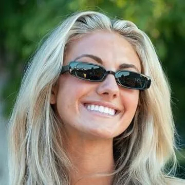 ShadyVEU Slim Classic Rectangular Sunglasses UV Protection 90’s Vintage Small Wide Retro Frame Fashion Shades (Black Frame, Super Dark Lens)