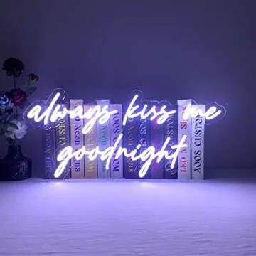 AOOS CUSTOM Always Kiss Me Goodnight Neon Signs - Bedroom, Home & Party Decor