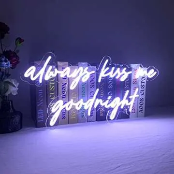 Custom Neon Signs for Decor - AOOS Always Kiss Me Goodnight