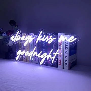 Custom Neon Signs for Decor - AOOS Always Kiss Me Goodnight