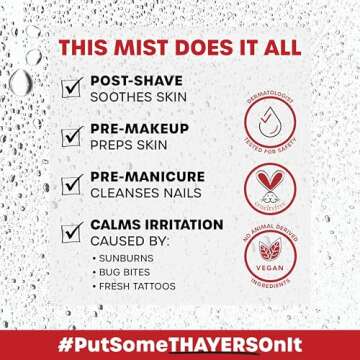 Thayers Alcohol-Free Witch Hazel Facial Mist Toner with Aloe Vera, Lavendar, Soothing and Hydrating, For All Skin Types, 8 oz