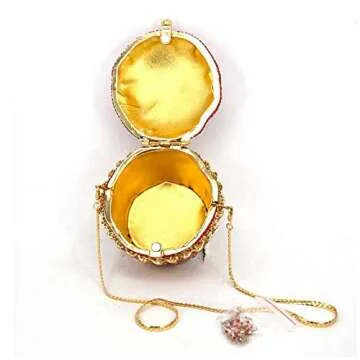 DJBM Cute Cupcake Rhinestone Clutch Diamond Crystal Purse Evening Bags for Women Party Wedding Cocktail Prom, Gold