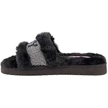 Juicy Couture Luxe Faux Fur Slides, Comfy & Stylish Sandals