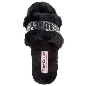 Juicy Couture Luxe Faux Fur Slides, Comfy & Stylish Sandals