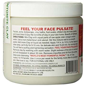 Aztec Secret Indian Healing Clay, 1 Count, Skin Treatment Mask, Tightening