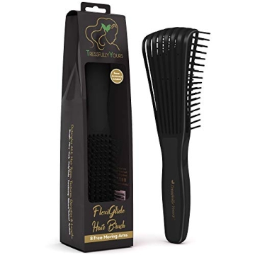 Tressfully Yours FlexiGlide Hair Brush - Wet Brush Detangling Brush for Black Natural Hair, Afro, Te...