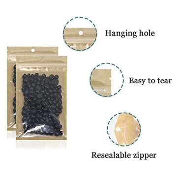 FERENLI 100Pcs Zipper Lock Smell Proof Packaging Bags