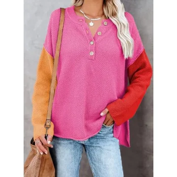 Stylish V Neck Oversized Sweater for Women