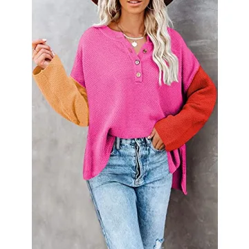 Stylish V Neck Oversized Sweater for Women