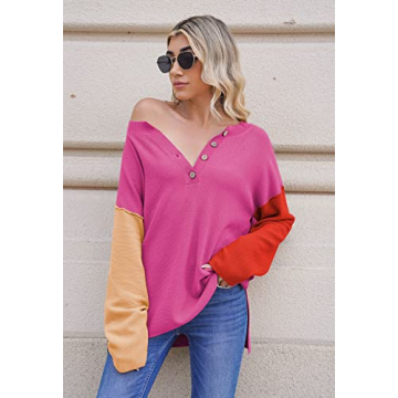 Stylish V Neck Oversized Sweater for Women