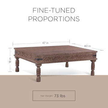 Maven Lane Emin Handmade Coffee Table in Distressed Finish