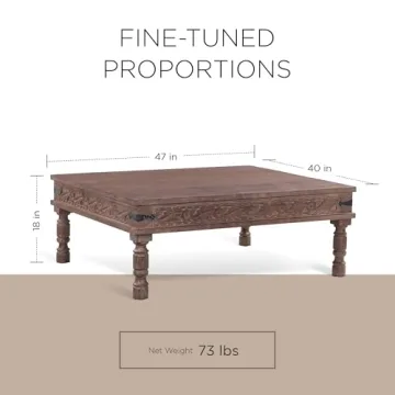 Maven Lane Emin Handmade Coffee Table in Distressed Finish