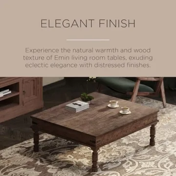 Maven Lane Emin Handmade Coffee Table in Distressed Finish