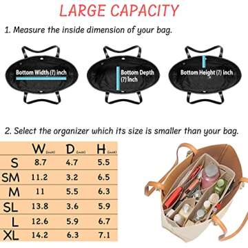 DailyPlus Purse Organizer Insert for Totes - 14 Pockets