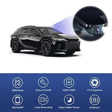 Fitcamx 4K Dash Cam for Lexus RX 2023-2025 – Seamless Look & Ultra HD