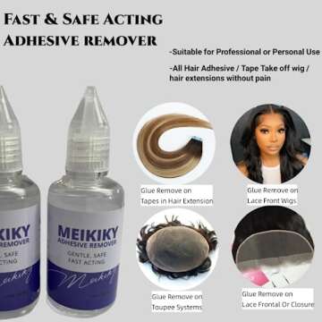 Hair Glue Remover Hair Extensions Remover Tapes In Hair Extension Adhesive and Residue Remover,Skin Friendly Hair Remover (one Bottle)