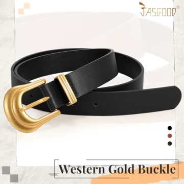 Trendy Western Style Women’s Belt with Gold Buckle
