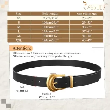 Trendy Western Style Women’s Belt with Gold Buckle
