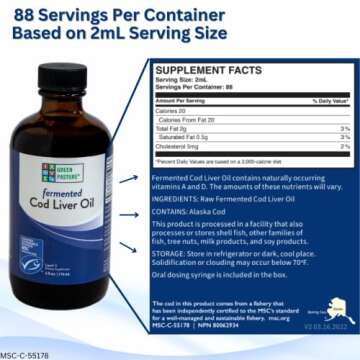 Green Pasture Fermented Cod Liver Oil Liquid 6 fl oz Unflavored