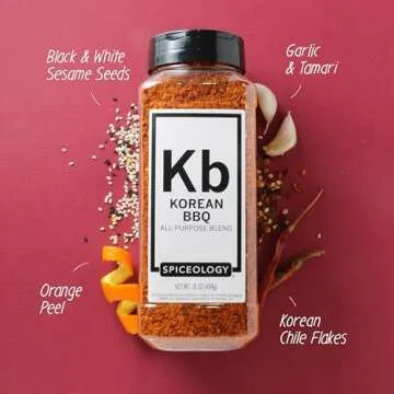 Spiceology - Korean BBQ All-Purpose Spice Rub - Barbeque Rubs, Spices and Seasonings - Use On: Stir-Fry, Salmon, Beef, Chicken, Prawns, Pork, Tofu, and Vegetables - 16 oz
