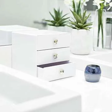iDesign 3-Drawer Plastic Vanity Organizer, Compact Storage Organization Drawers Set for Cosmetics, D...
