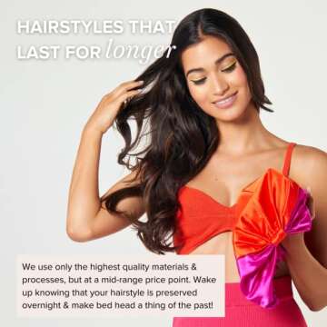 SILKE Hair Wrap - The Poppy | Silk Bonnet for Sleeping | 100% Luxurious Silk Hair Wrap for Sleeping | Silk Hair Bonnet Cap | Silk Sleep Bonnet for Women | Head Wrap - Protects & Repairs Damaged Hair