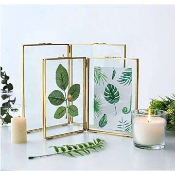 Elegant Brass 6x8 Double Folding Photo Frames